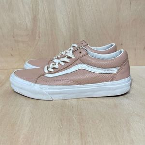Vans Womens Old Skool Sneakers Pink Leather Shoes Size 7.5